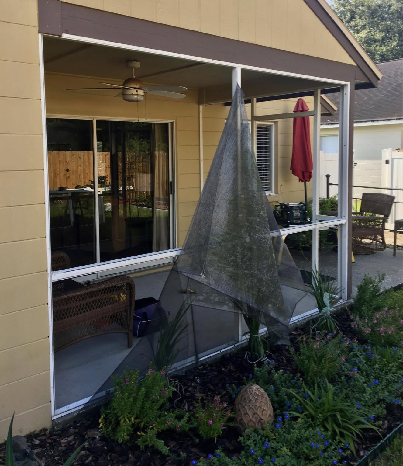 Patio screen repair before