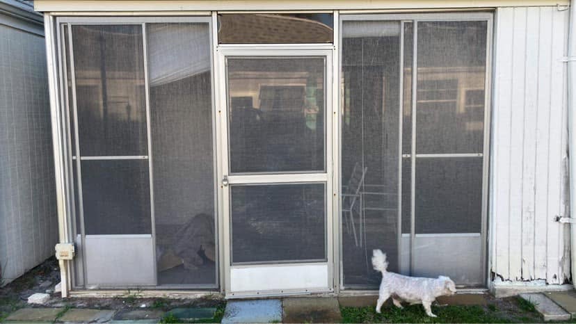 Patio screen rescreen before
