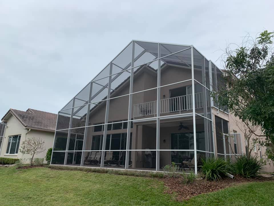 Two-story lanai rescreen after