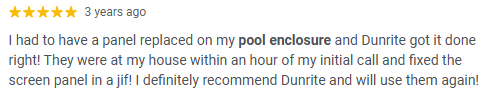 Screening DunRite 5-star Google review 13